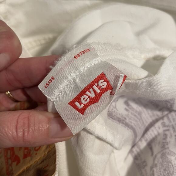Levi's 501 XX White Button Fly Straight Leg Denim Jeans Mens Size 36x30 Mexico - Picture 12 of 13